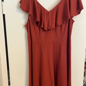 Rust midi dress